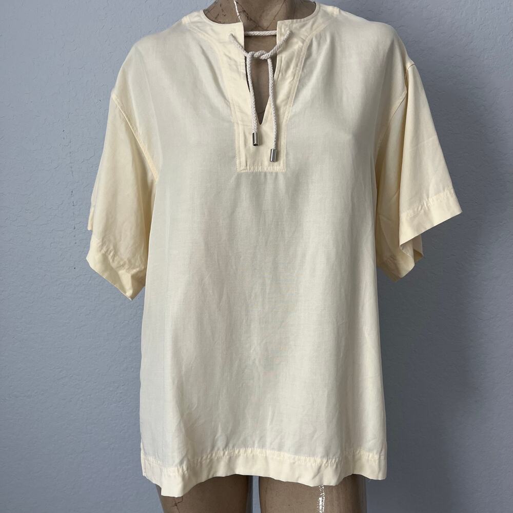 Lyocell Linen Blend Top / Soft Minimal Oversized Blouse